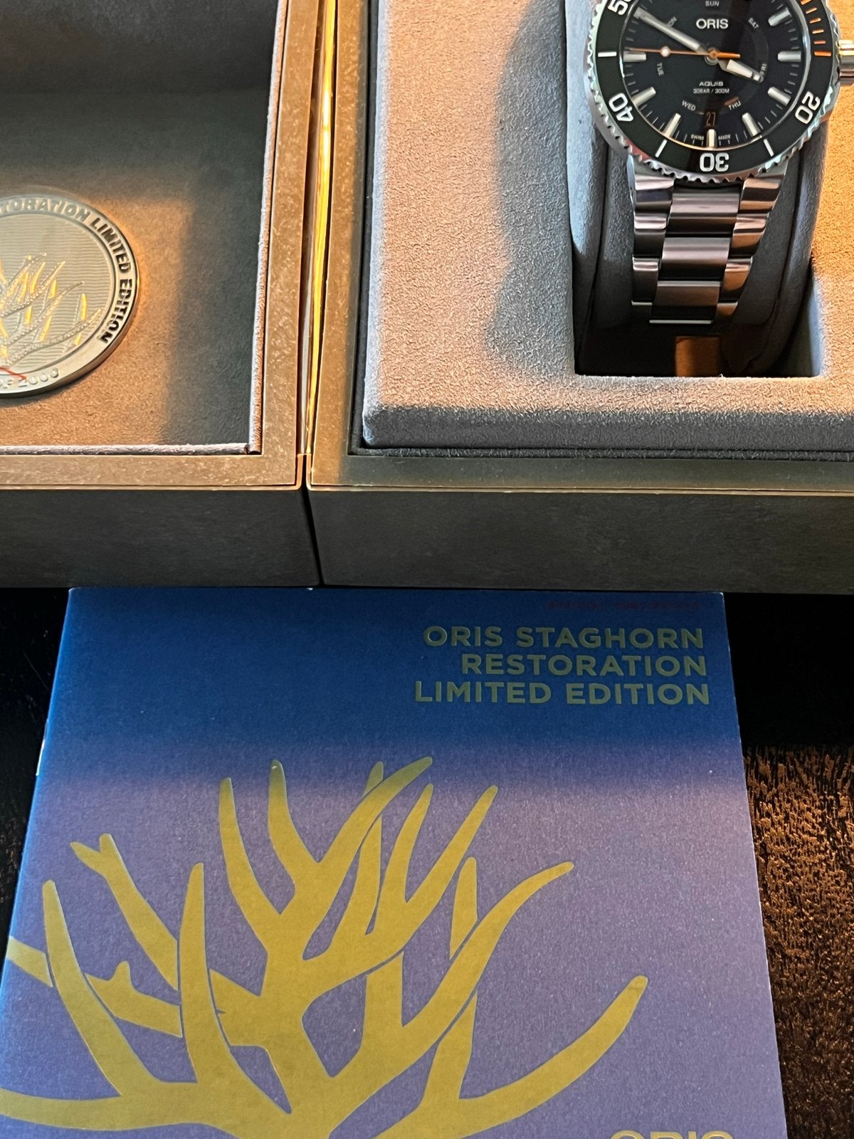 Oris Aquis Staghorn Restoration Limited Edition Horloge, Overige merken, Staal, Staal, Polshorloge