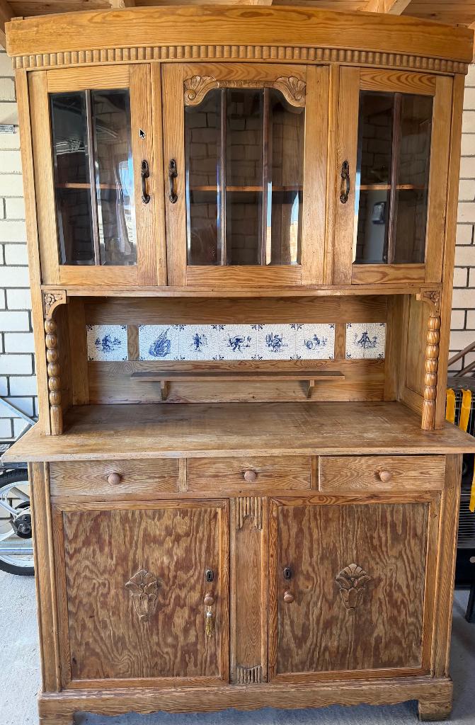 Vintage buffetkast / servieskast jaren ’30 – landelijk, Ophalen, Gebruikt, Landelijk + vintage + brocante, 200 cm of meer