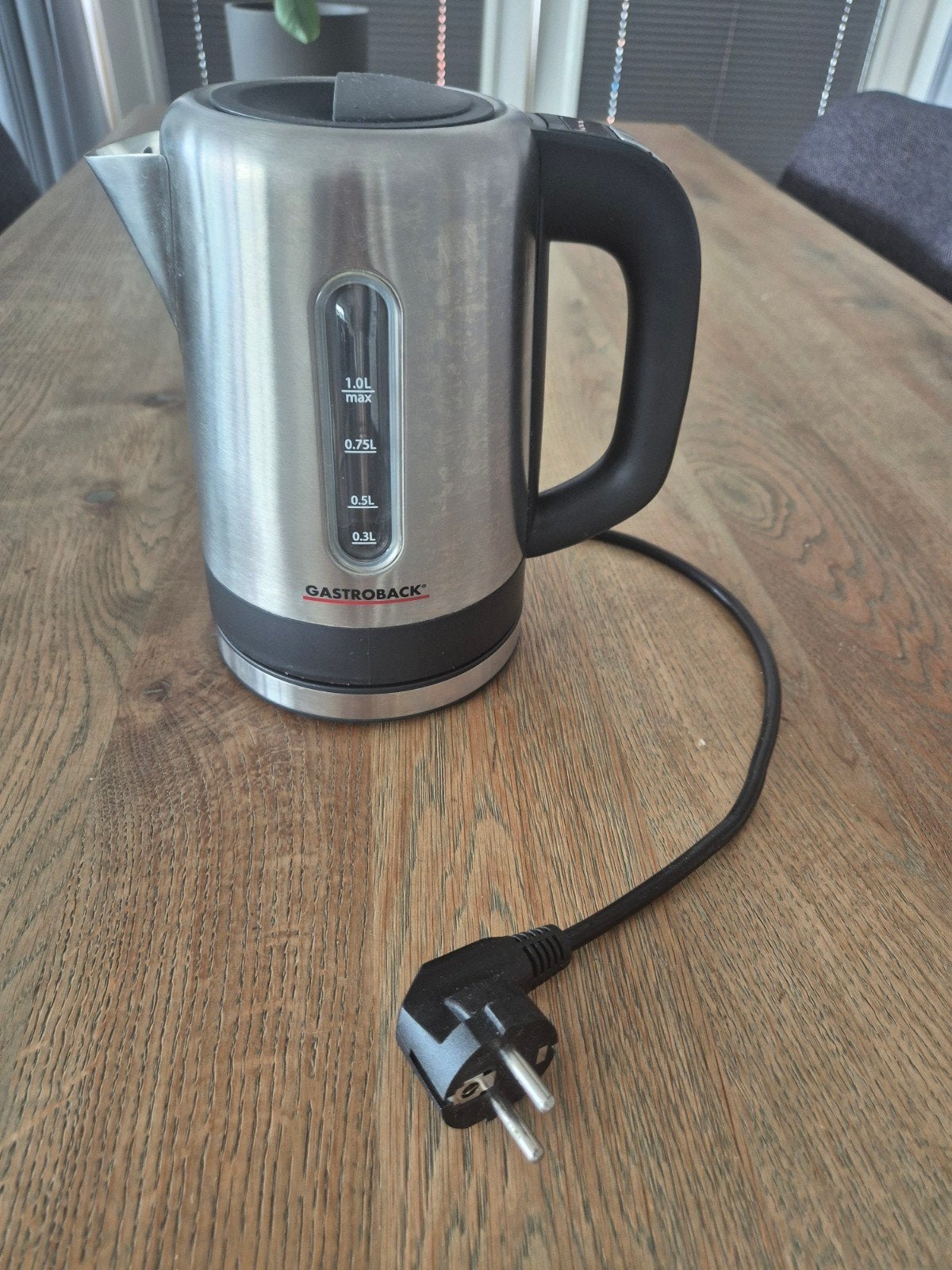 Gastroback waterkoker 1 liter RVS met temperatuurregeling, 1 tot 2 liter, Ophalen, Zo goed als nieuw, Rvs