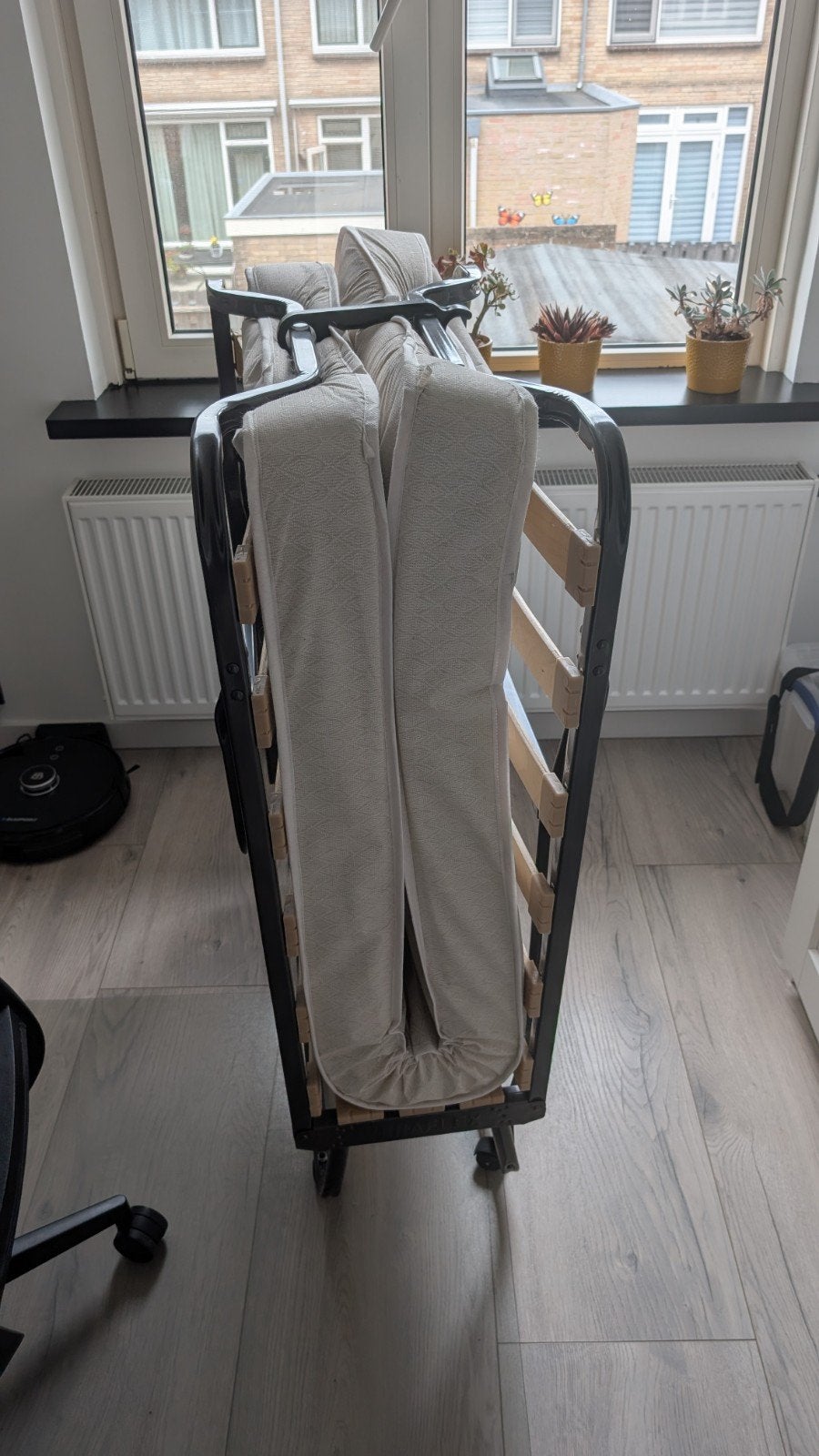 Veraflex Vouwbed Luxor 80x200 - Zo goed als nieuw, Eenpersoons, Beige, Ophalen of Verzenden, Zo goed als nieuw
