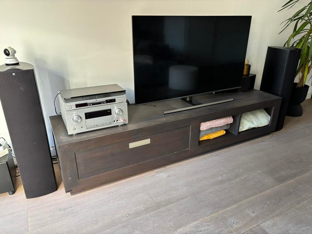Tv meubel, Ophalen, Gebruikt, Eikenhout, 200 cm of meer