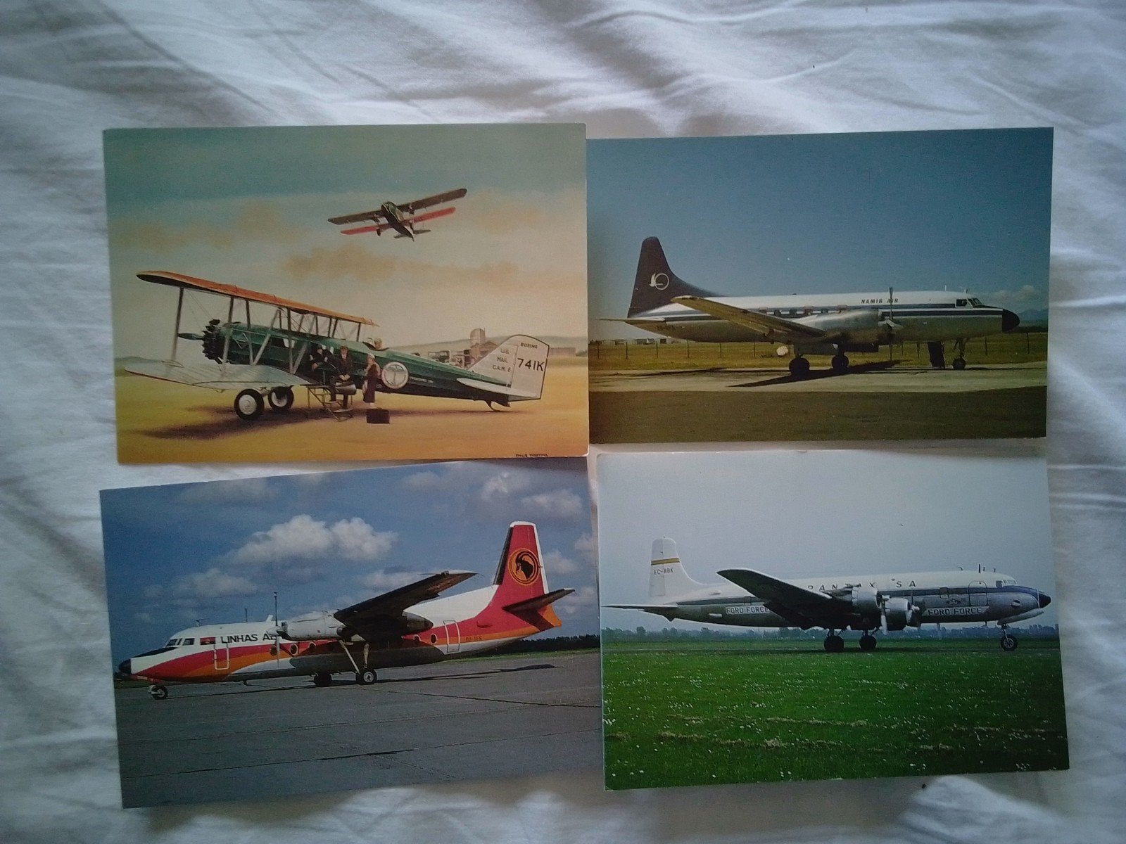 vintage vliegtuig ansichtkaarten, Verzamelen, Ophalen of Verzenden, Gebruikt, Kaart, Foto of Prent