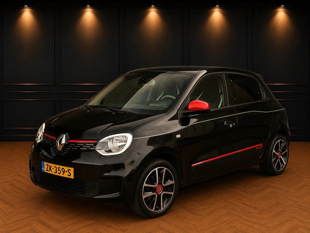 Renault Twingo 1.0 SCe Intens Airco Cruise Leder LMV Carplay, Auto's, Renault, Gebruikt, Parkeersensor, 4 stoelen, Zwart
