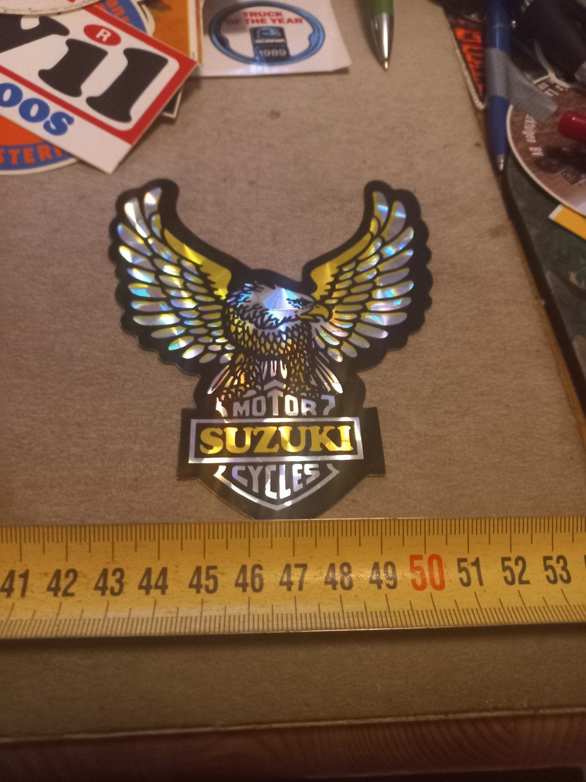 Vintage Suzuki Motor Cycles Adelaar Sticker, Ophalen of Verzenden