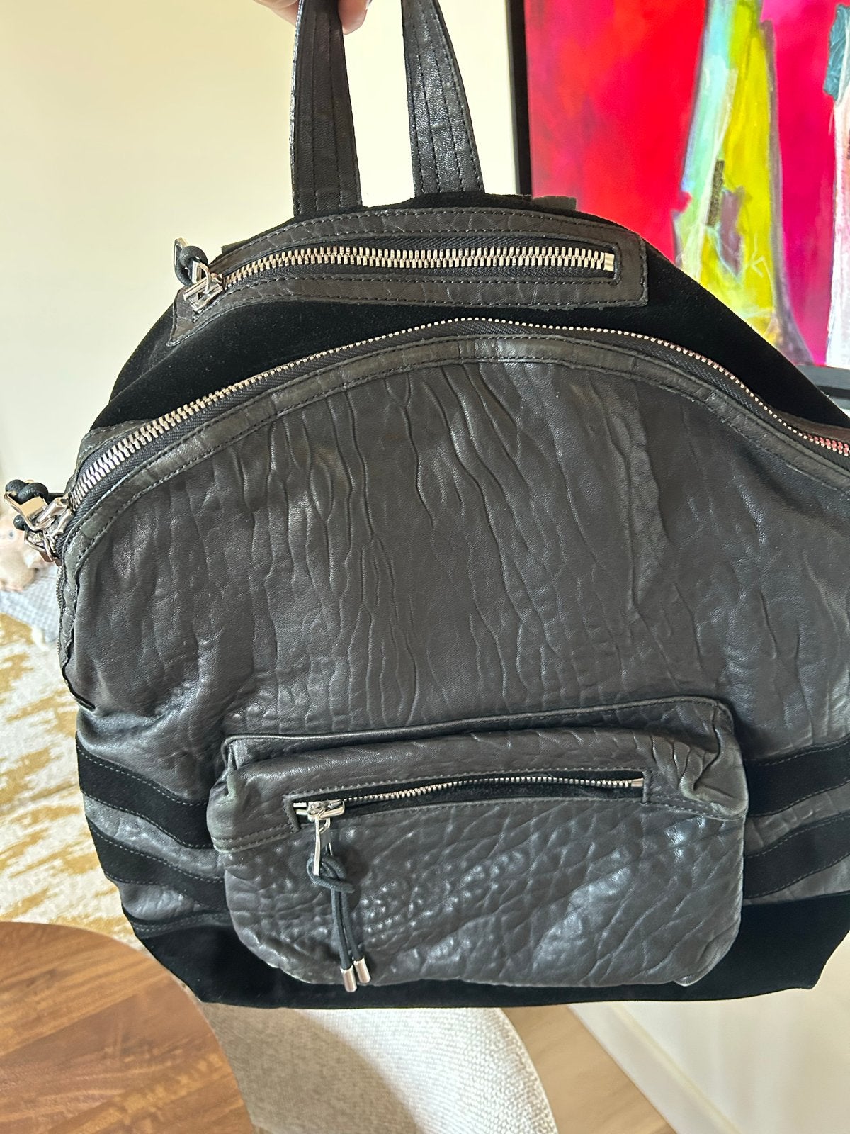 Balmain x H&M unisex rugzak , leren, Zeldzaam en stijlvol, Ophalen of Verzenden, Zo goed als nieuw, 25 tot 40 cm, Overige merken