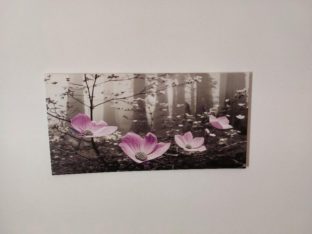 Canvas doek bloemen, Huis en Inrichting, Woonaccessoires | Schilderijen, Tekeningen en Foto's, Ophalen, Overige typen, Nieuw, 75 tot 100 cm