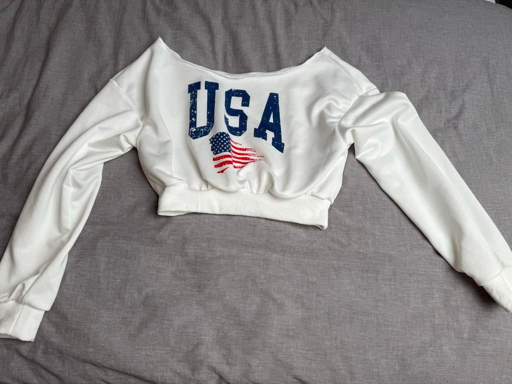 Witte crop top, Wit, Nieuw, Ophalen of Verzenden, Lange mouw