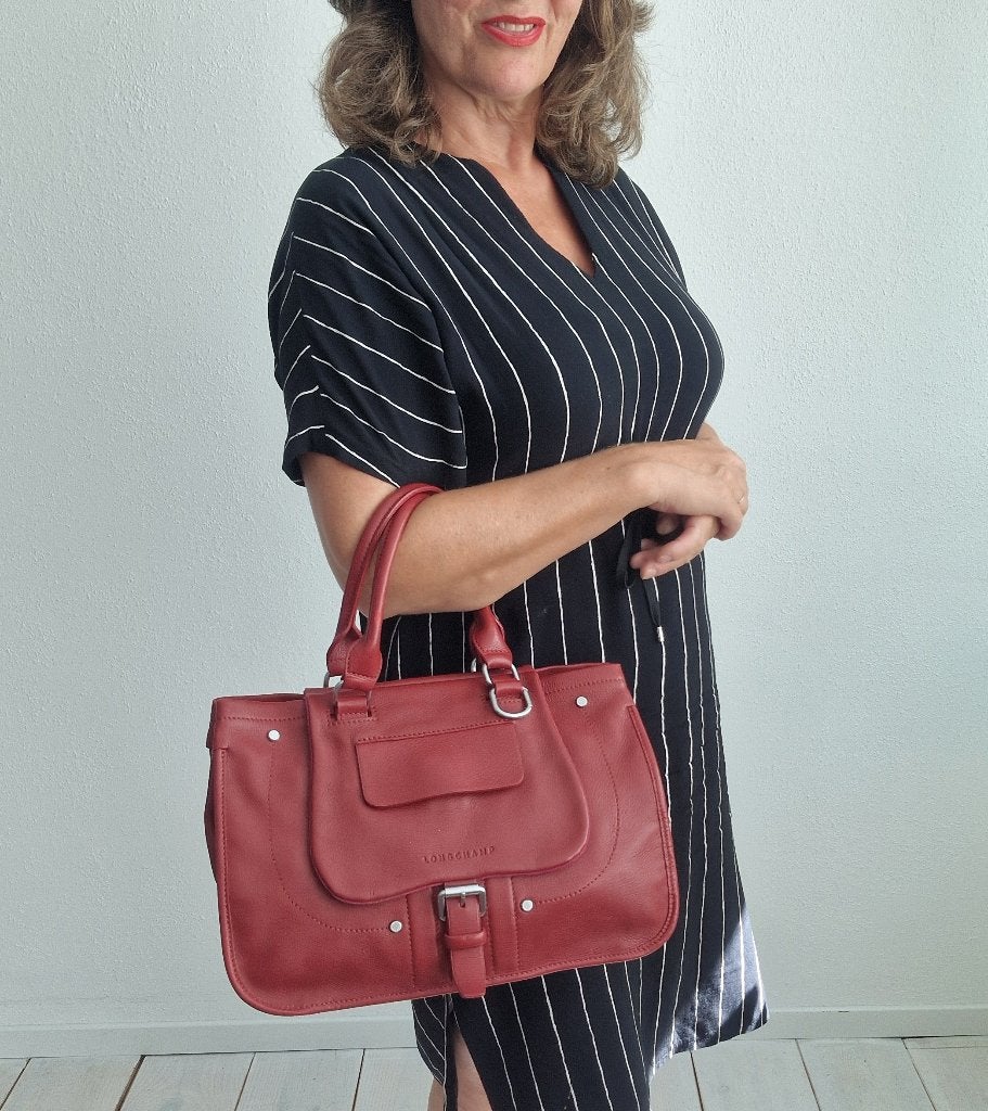 Longchamp Balzane schoudertas. Bordeaux, Verhip-vintage.nl, Ophalen of Verzenden, Zo goed als nieuw, Info@verhip-vintage.nl