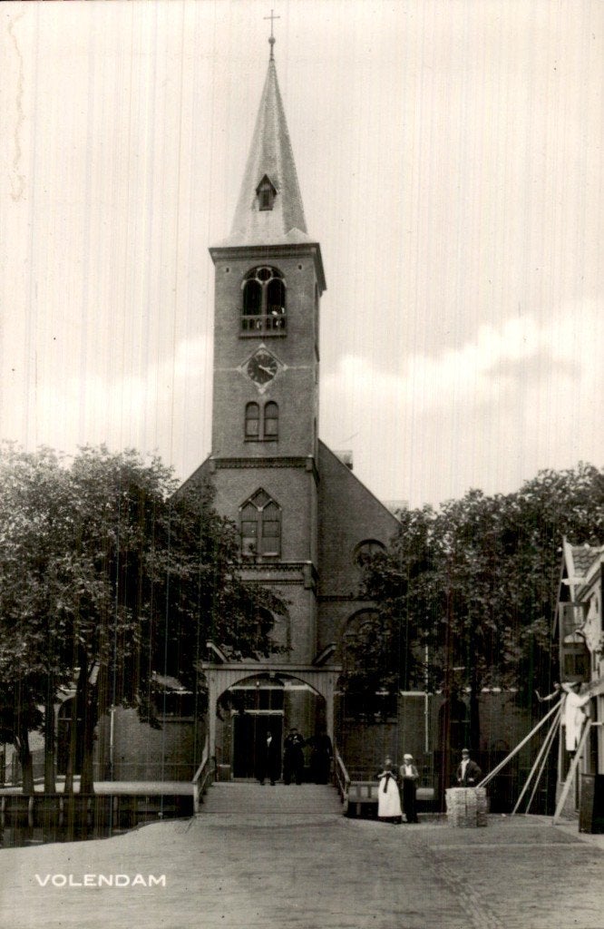 Volendam - Kerk - Toren, Ophalen of Verzenden, 1920 tot 1940, Ongelopen, Noord-Holland