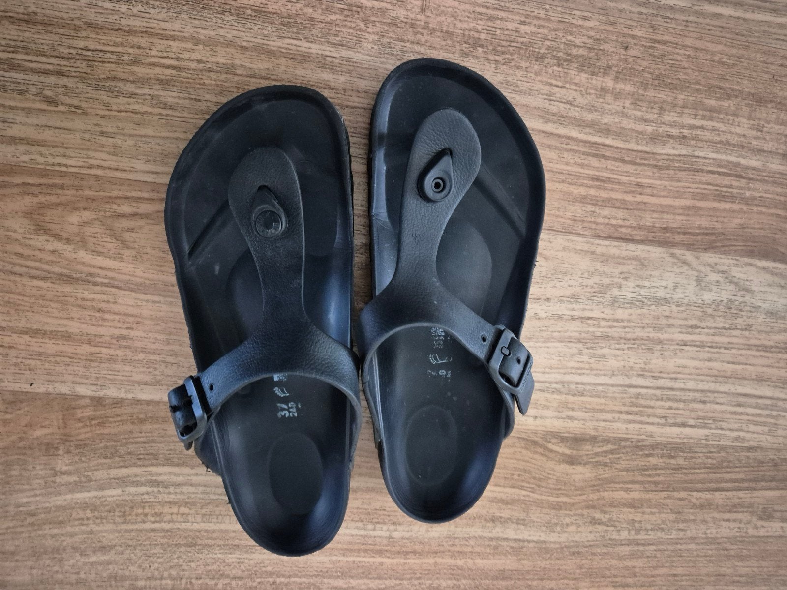 Birkenstock 37, Slippers, Zwart, Ophalen of Verzenden, Gedragen