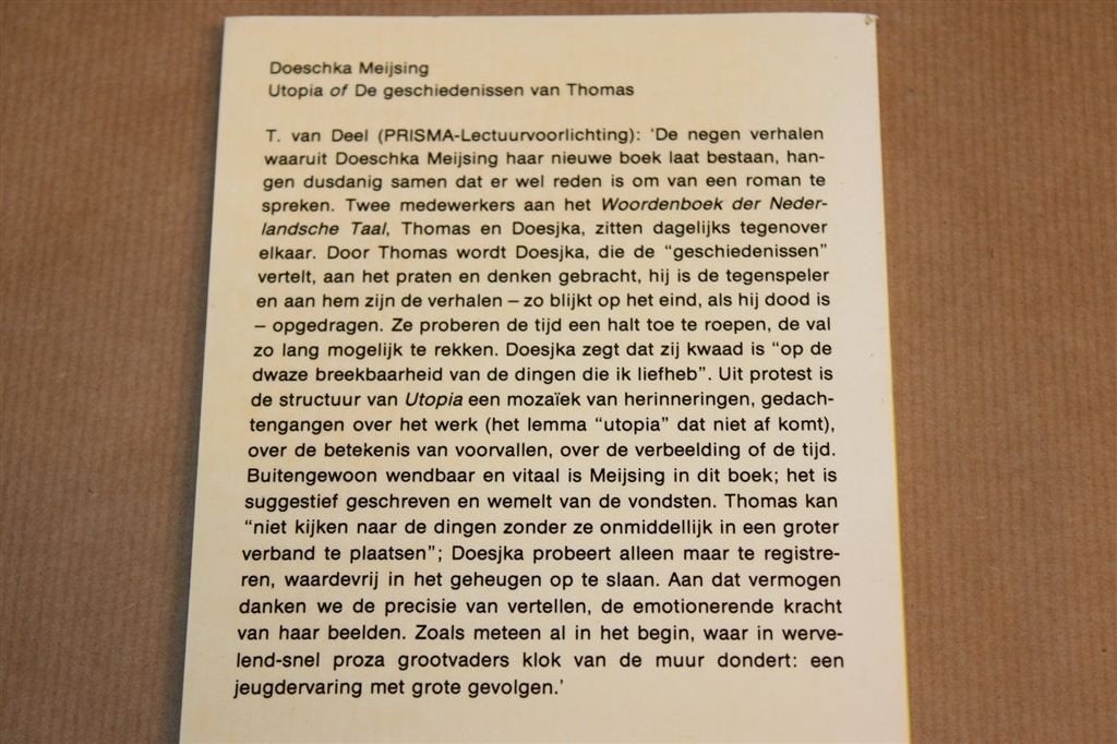 Utopia — Meijsing, Querido 1987, Ophalen of Verzenden, Gelezen