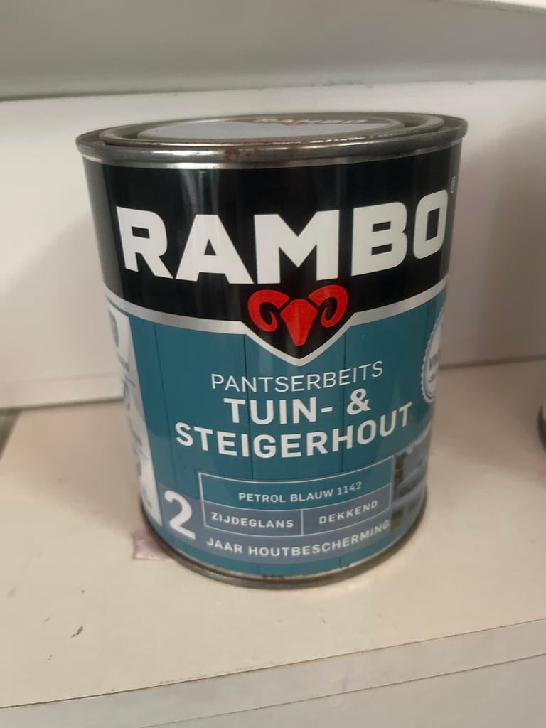 Rambo Tuinbeits Petrol Blauw 1142 - Ongeopend, Blauw, Nieuw, Beits, Ophalen of Verzenden