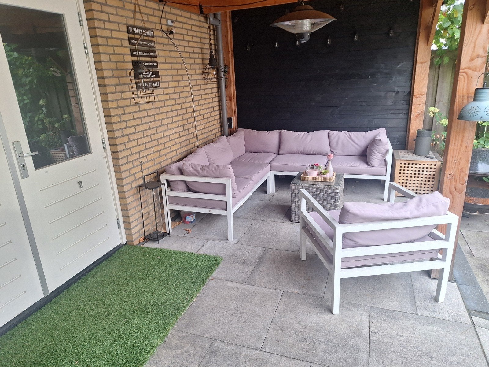 Aluminium loungeset met losse kussens, Tuin en Terras, Ophalen, Gebruikt, 6 zitplaatsen, Aluminium