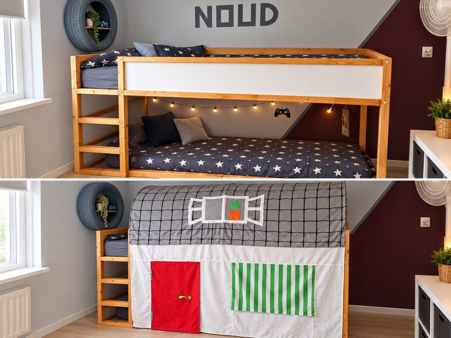 Ikea KURA omkeerbaar bed met leuke tent, Ophalen, Zo goed als nieuw, Halfhoogslaper