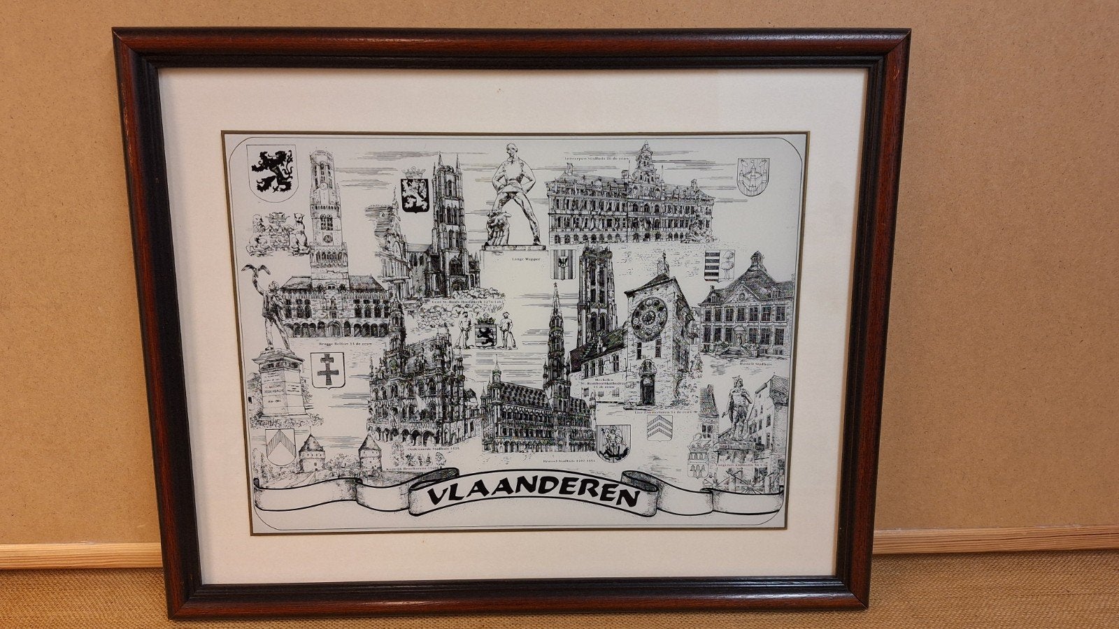 Glasgravure Vlaanderen van Gérard Swaenepoel, Antiek en Kunst, Ophalen of Verzenden, 38 cm, 28 cm, Gravure