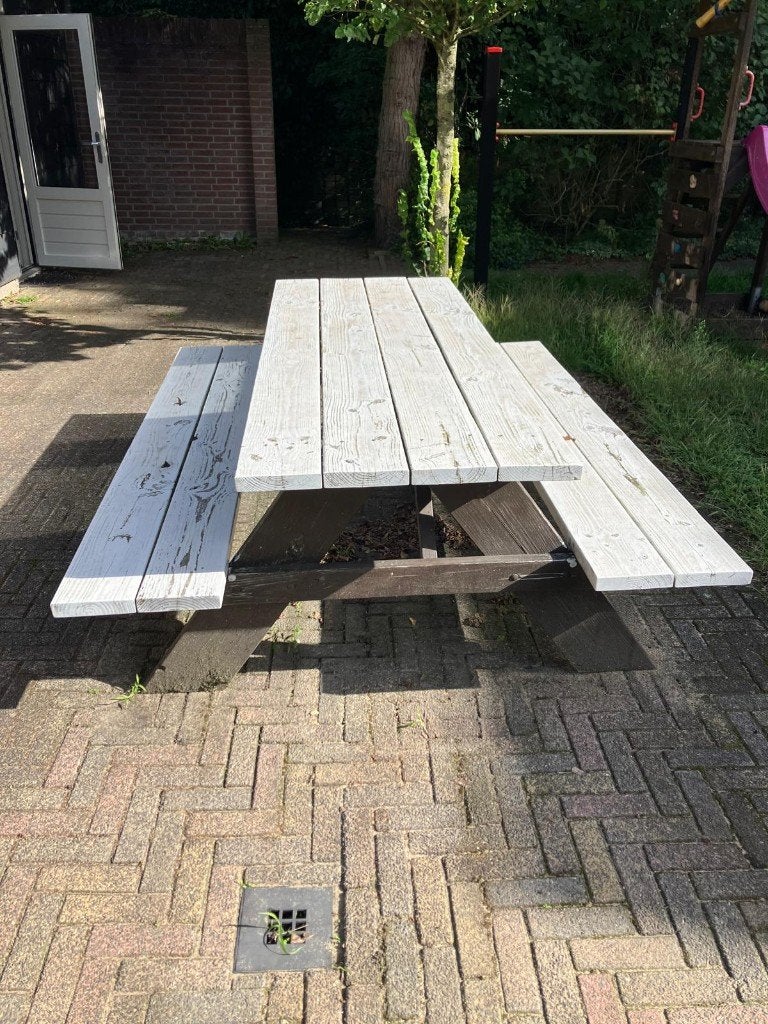 Picknicktafel Douglas Classic 2.20m (Rockwood), Ophalen, Gebruikt, Rechthoekig, Hout