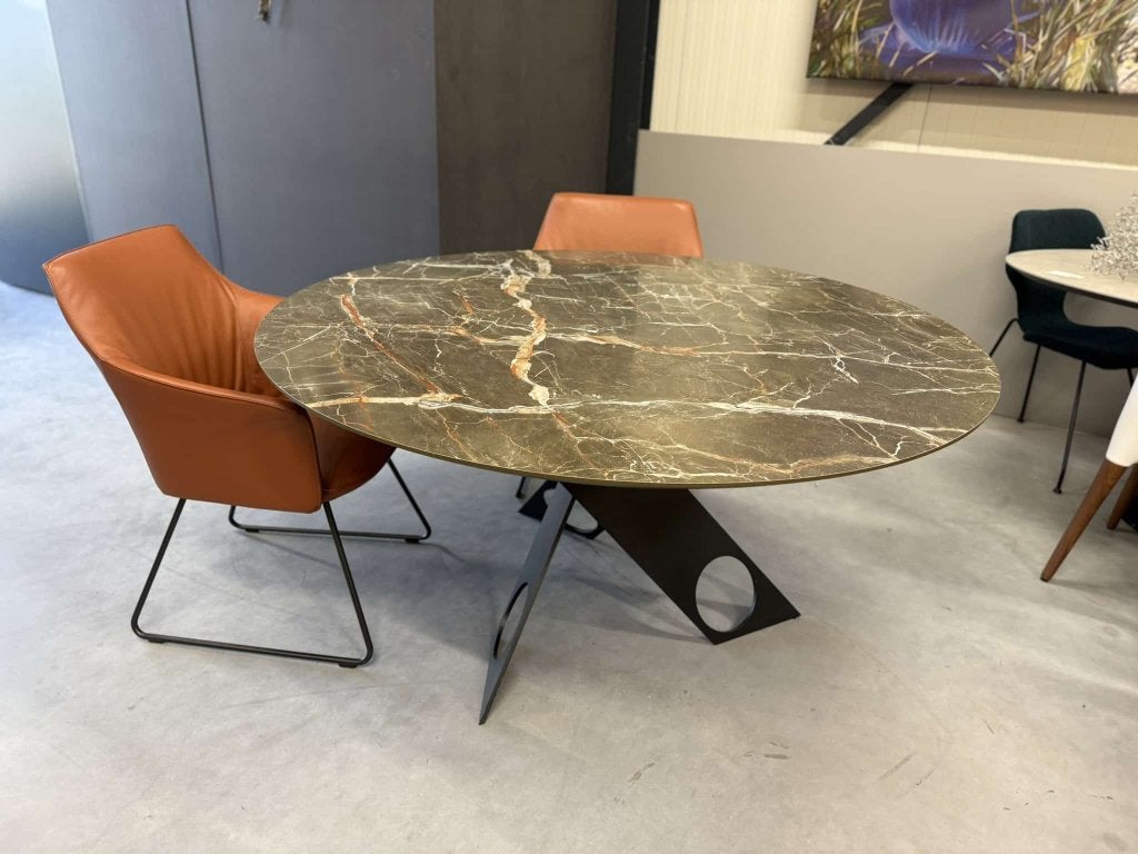 Nieuw Metaform Trefori eettafel keramiek rond blad 150, Overige materialen, Rond, Nieuw, Ophalen of Verzenden