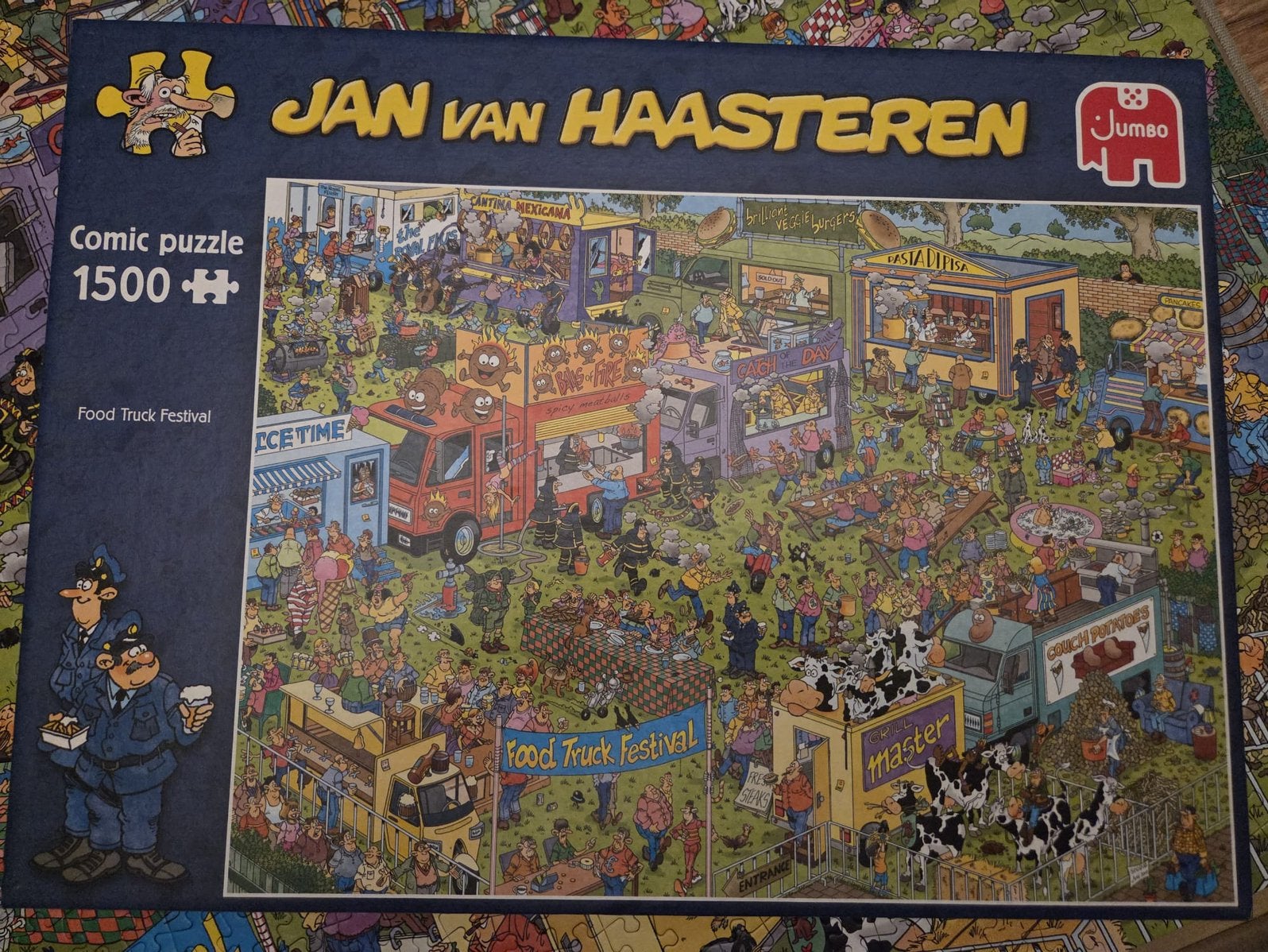 Jan van haasteren -Food truck festival- 1500 stukjes, Ophalen, 500 t/m 1500 stukjes, Zo goed als nieuw