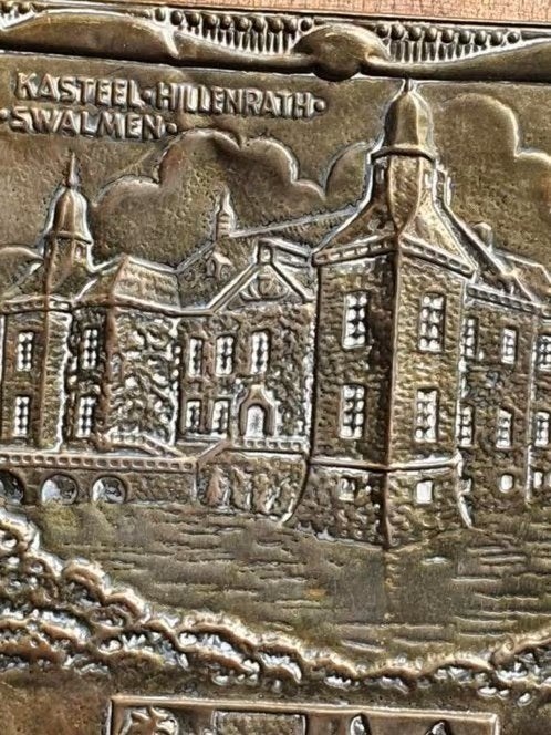 koperen plaat Latoen Kasteel Hillenraad Hillenrath Swalmen, Antiek en Kunst, Ophalen, Koper