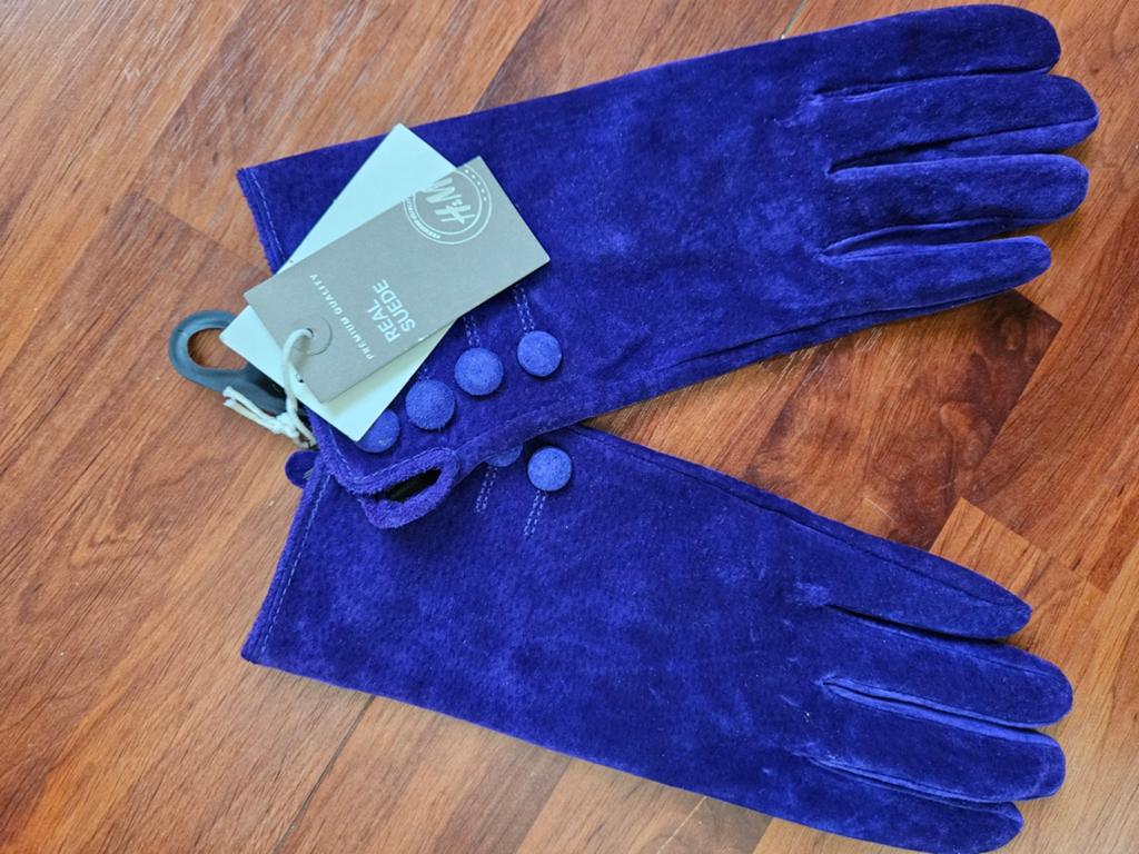 Nieuwe paarse suède handschoenen van H&M, maat L!, Kleding | Dames, Mutsen, Sjaals en Handschoenen, H&M, Maat 42/44 (L), Nieuw