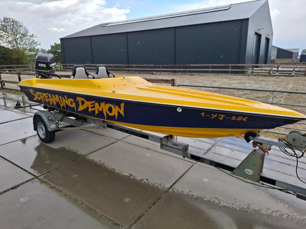 Ring 21ft incl getunede 225 Evinrude vaarklaar, Ophalen, Gebruikt, Binnenboordmotor, Polyester