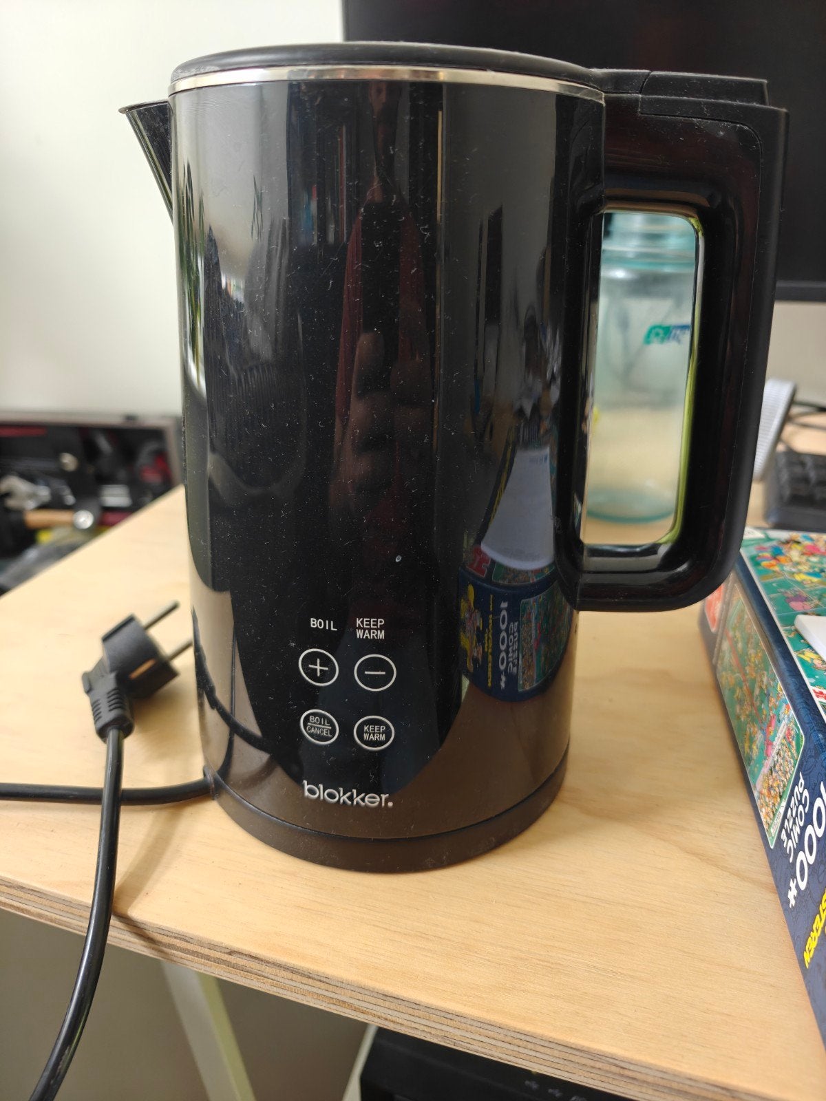 Blokker waterkoker met temperatuur regeling, 1 tot 2 liter, Ophalen of Verzenden, Gebruikt