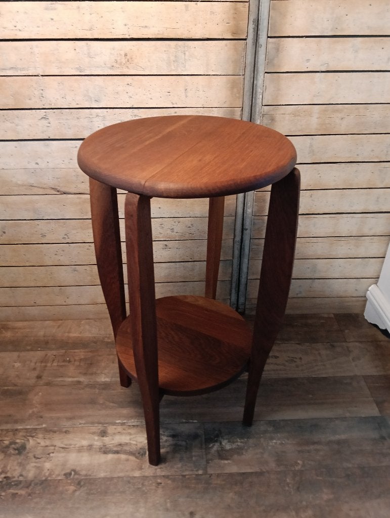 Amsterdamse School Art Deco Eiken Plantentafel, Minder dan 55 cm, Gebruikt, Ophalen of Verzenden, 60 cm of meer