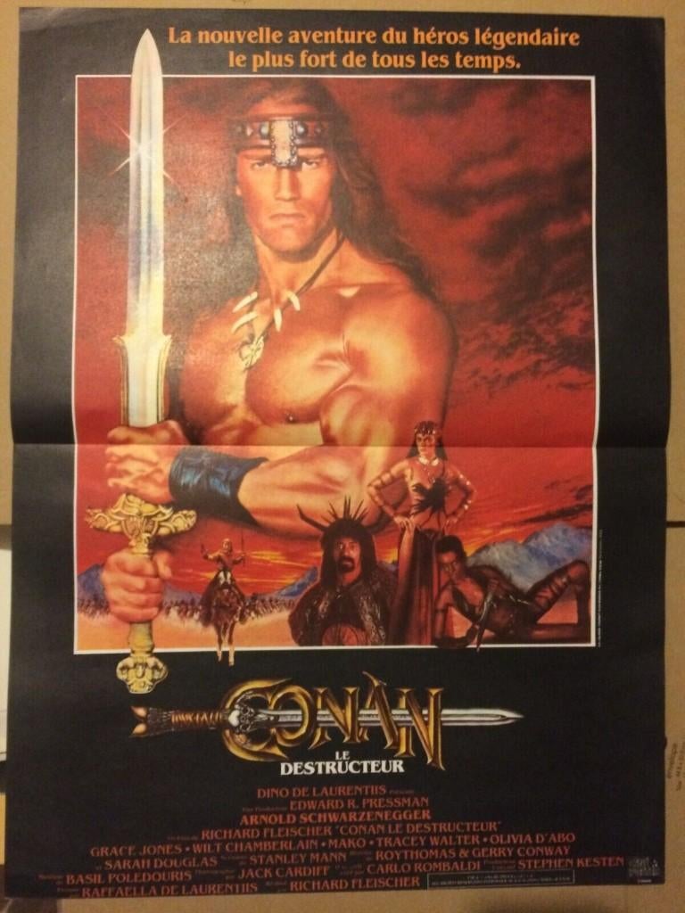 CONAN   THE   DESTROYER      filmposter., Verzamelen, Rechthoekig Staand, Verzenden, Zo goed als nieuw, A1 t/m A3