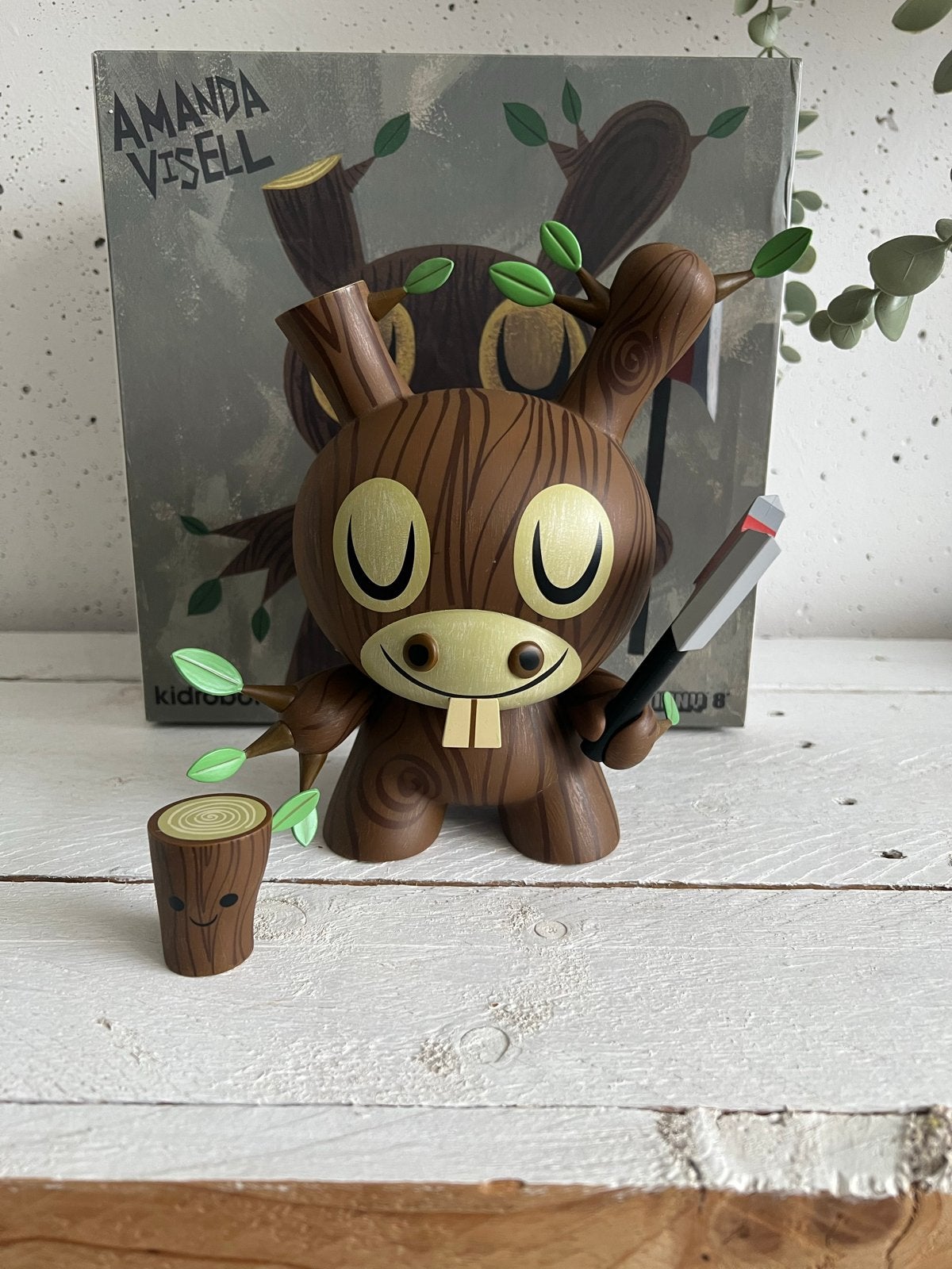 Amanda Visell Kidrobot Dunny 8 inch Wood Donkey, Verzamelen, Ophalen of Verzenden, Zo goed als nieuw