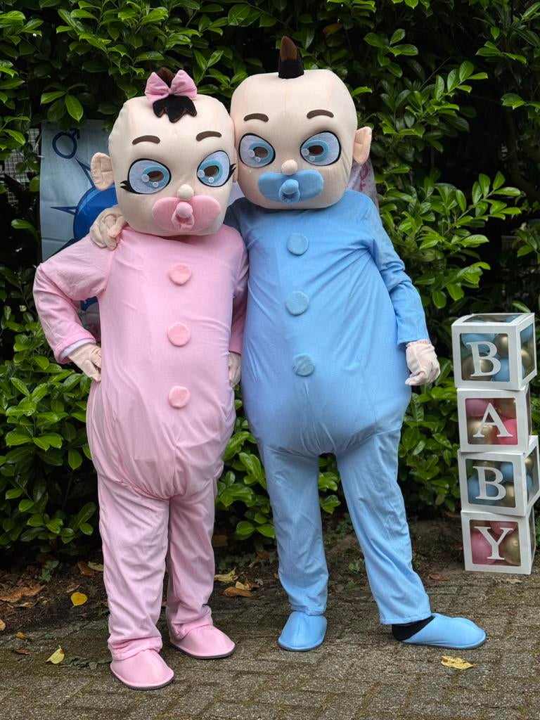 Gender Reveal Mascottepakken Verhuur, Ophalen of Verzenden, Zo goed als nieuw, Geboorte of Huwelijk