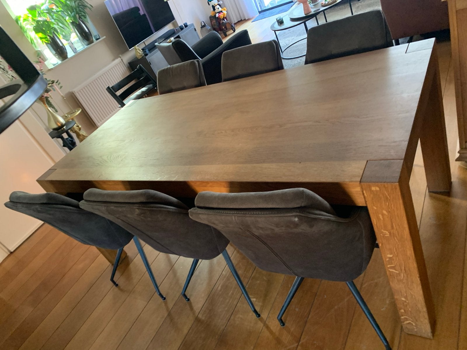 Eikenhouten eettafel - 200x90x76 cm - Zeer goede staat, Ophalen, Eikenhout, 50 tot 100 cm, Zo goed als nieuw