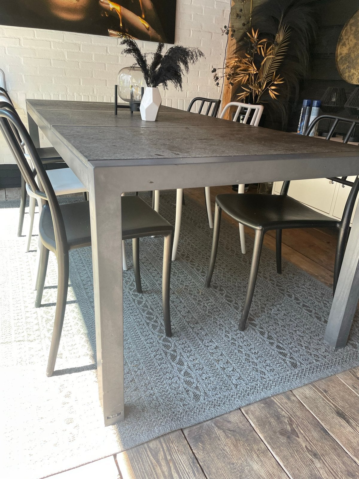 Moderne eettafel 211,5 x 96 cm, Ophalen, Gebruikt, 200 cm of meer, 50 tot 100 cm