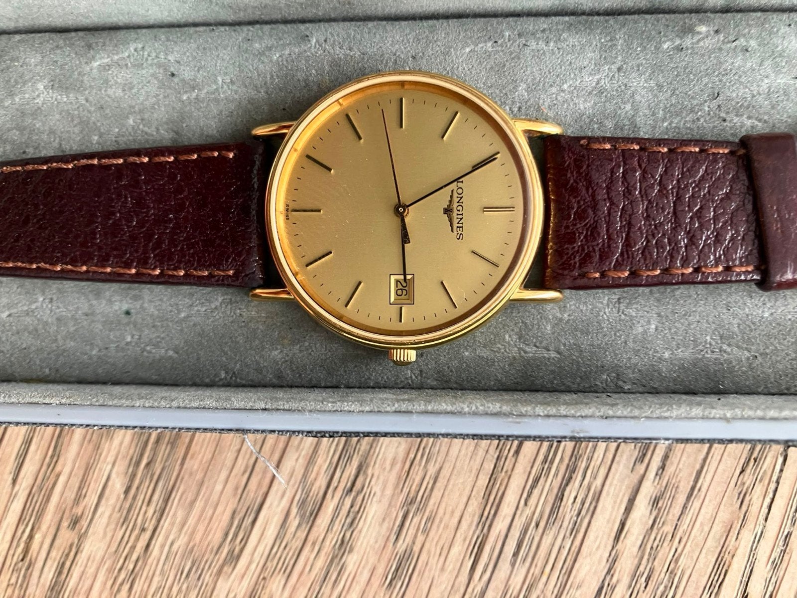 Herenhorloge, Ophalen, Zo goed als nieuw, Leer, Overige merken