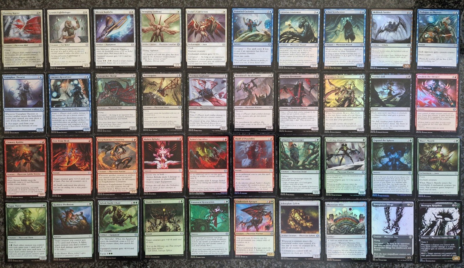 Magic The Gathering 40 kaarten Phyrexia: All Will Be One NM., Ophalen of Verzenden, Zo goed als nieuw, Meerdere kaarten, Foil