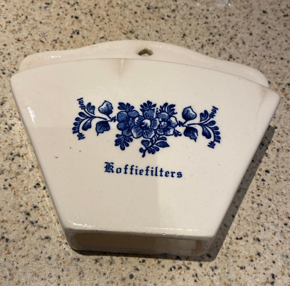 Vintage Delfts Blauw Koffiefilterhouder - Wandmodel, Ophalen of Verzenden, Huis en Inrichting