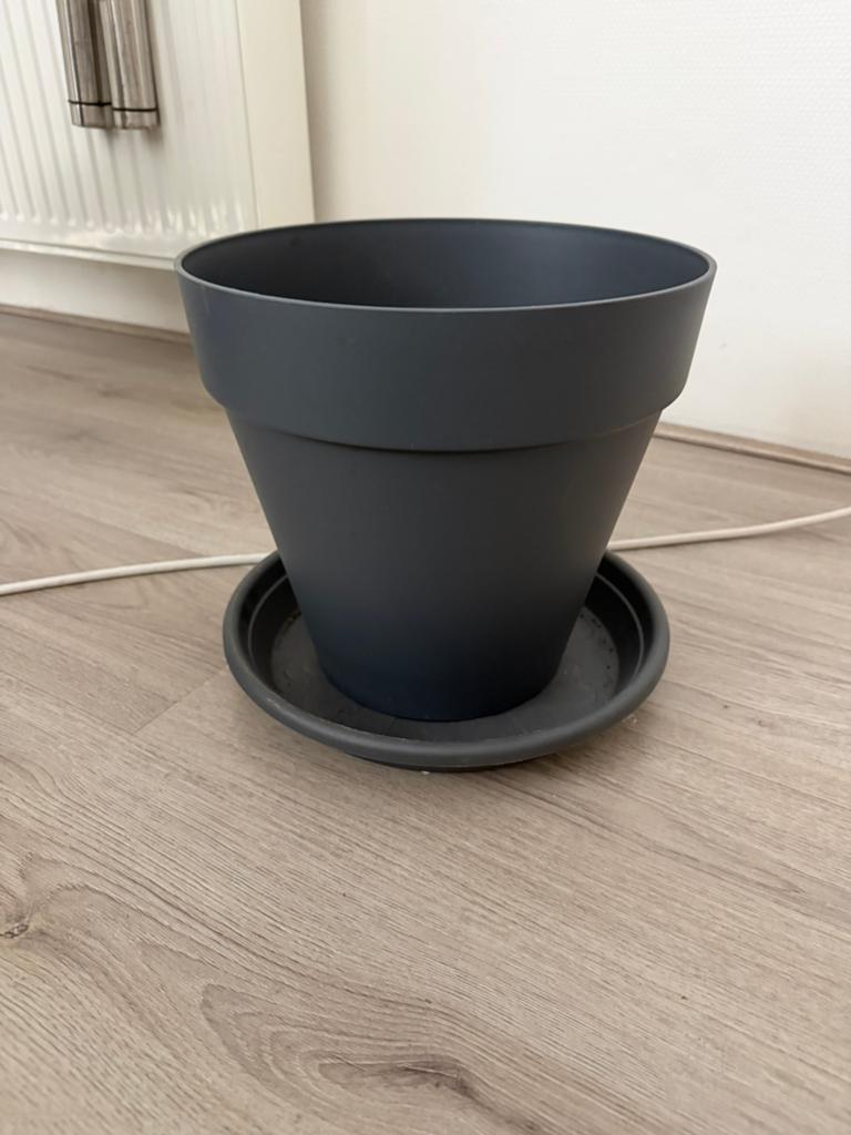 Elho pot antraciet 26 hoog diameter 29, Kunststof, Minder dan 30 cm, Minder dan 60 cm, Rond