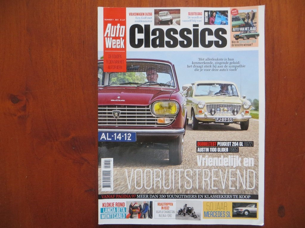 Autoweek Classics 7 2021 Peugeot 204 GL, Austin 1100 Glider, Ophalen of Verzenden, Zo goed als nieuw, Peugeot