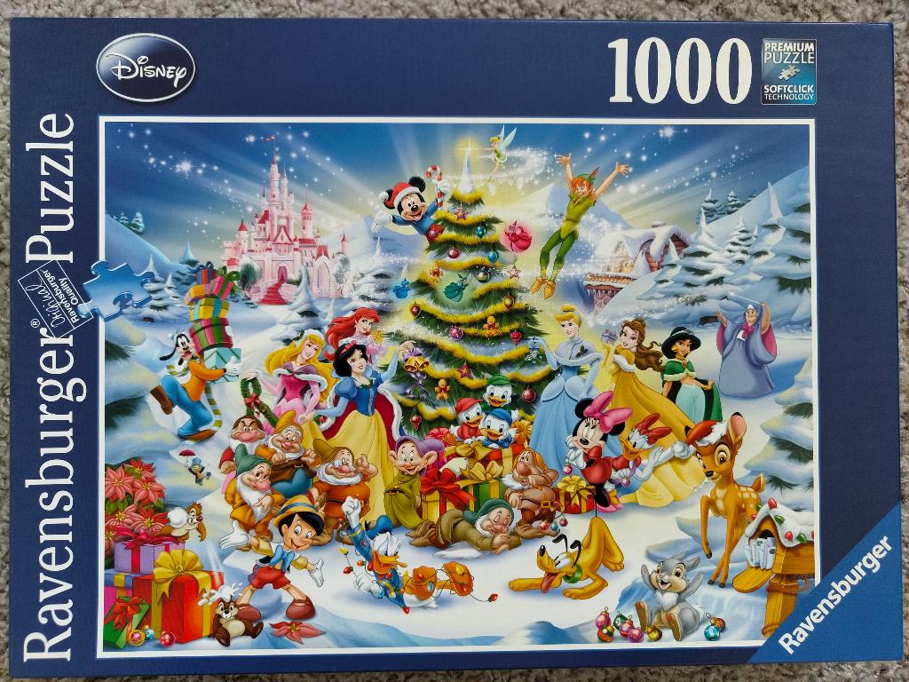 Disney kerst puzzel 1000 stukjes, Ophalen of Verzenden, 500 t/m 1500 stukjes, Zo goed als nieuw, Legpuzzel