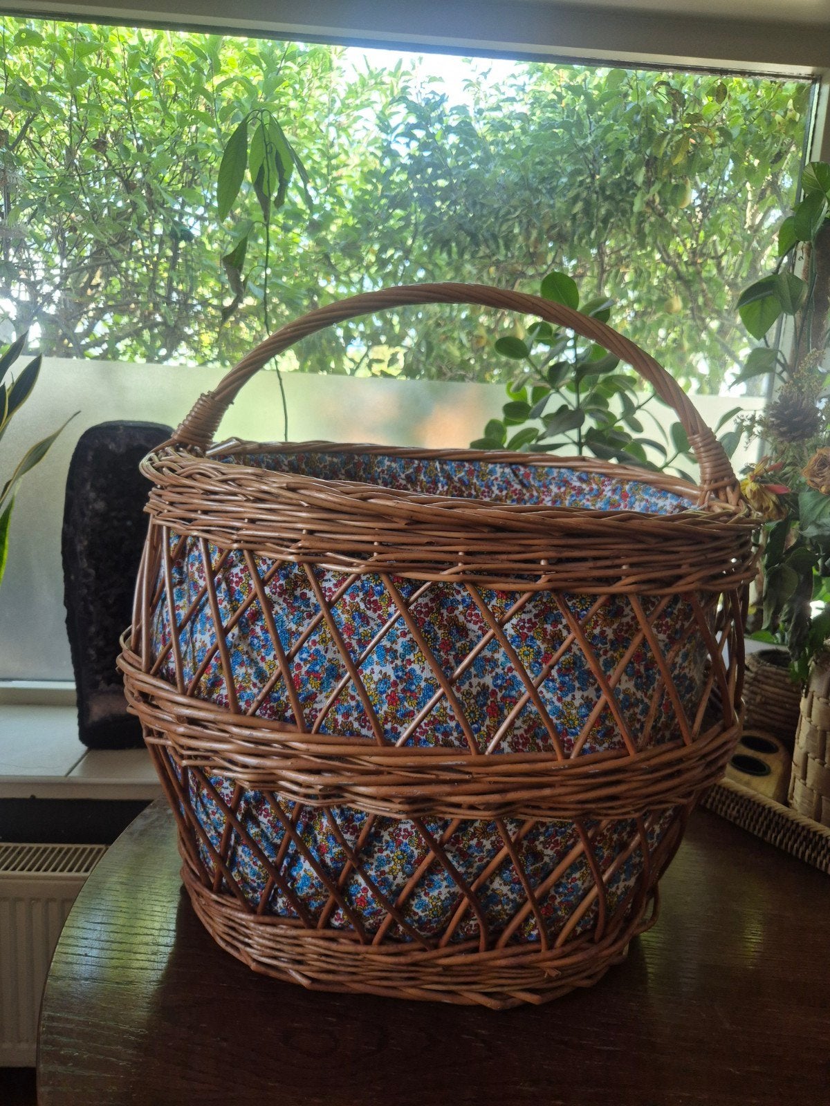 Vintage Gevoerde Grote Rieten Mand - Mega Speelgoedmand/Wasm, Ophalen of Verzenden