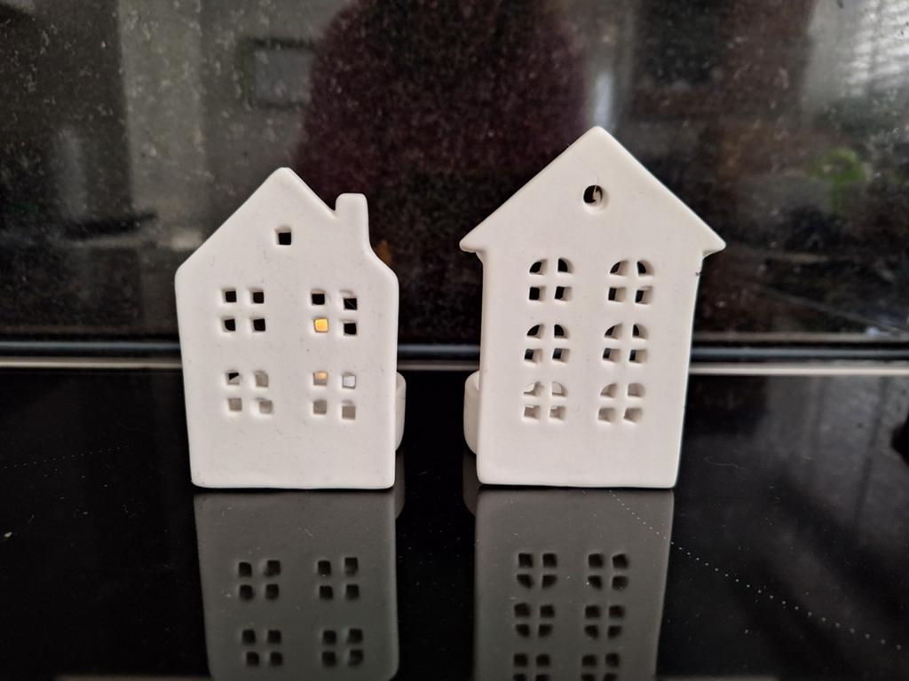 Huisjes voor waxinelichtjes, Ophalen of Verzenden, Zo goed als nieuw, Wit, Steen/keramiek