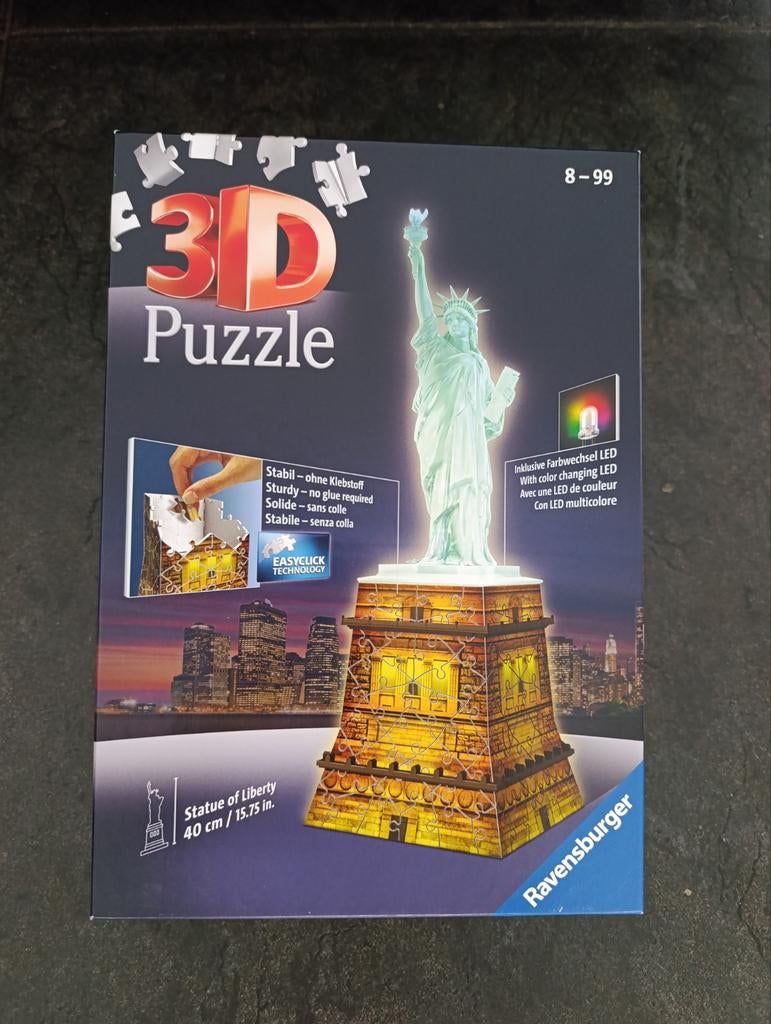 3D puzzel Vrijheidsbeeld / Ravensburger, Ophalen of Verzenden, Minder dan 500 stukjes, Zo goed als nieuw, Rubik's of 3D-puzzel