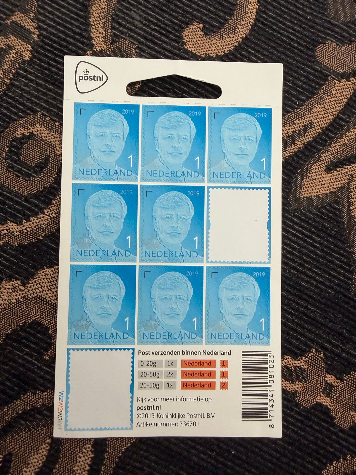 Postzegels Nederland 2019 - Koning Willem-Alexander (8 stuks, Ophalen of Verzenden, Na 1940, Postfris