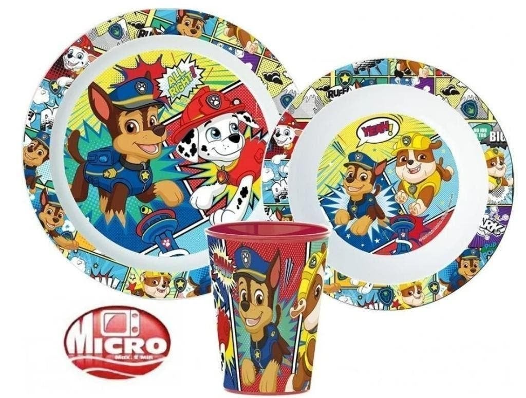 Paw Patrol Kinderservies met Beker - Magnetron Eetsetje, Nieuw, Ophalen of Verzenden, Nvt, Nvt