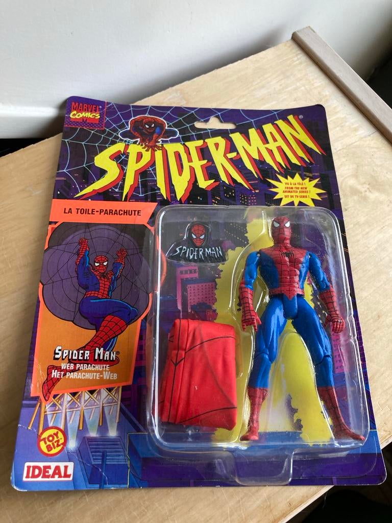 Spider-Man Web Parachute Actiefiguur 1994 - Nieuw in Blister, Ophalen of Verzenden, Zo goed als nieuw