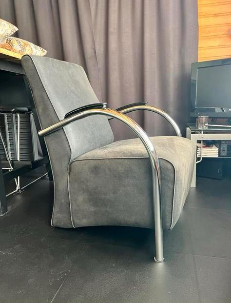 Twee Jess lederen fauteuils, Huis en Inrichting, Fauteuils, Ophalen, Zo goed als nieuw, 75 tot 100 cm, 50 tot 75 cm