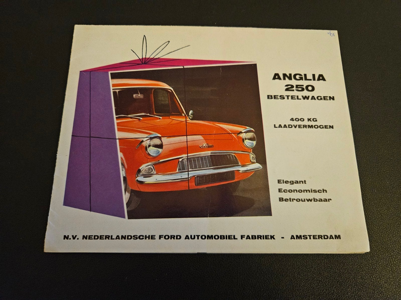 Brochure Ford Anglia 250 Bestelwagen 1961, Ophalen of Verzenden, Zo goed als nieuw, Ford