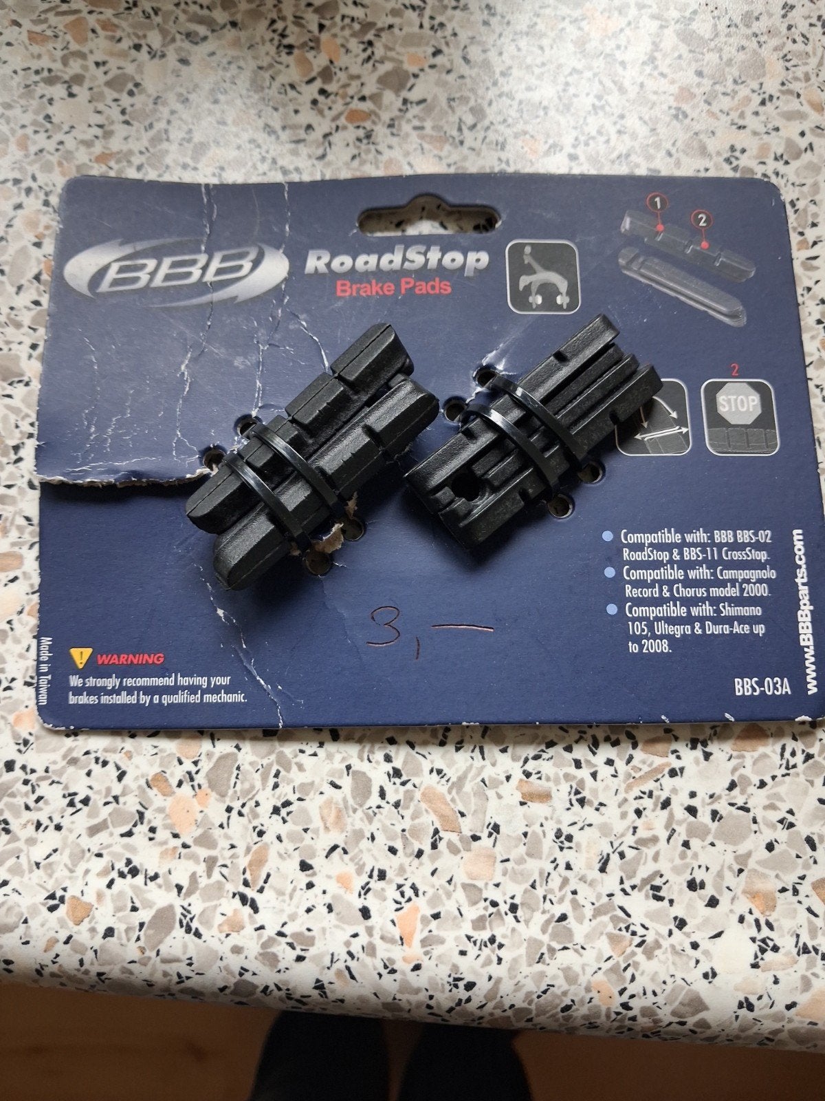 Nieuwe BBB RoadStop remblokjes voor racefiets (BBS-03A), Remmen, Nieuw, Ophalen of Verzenden, BBB