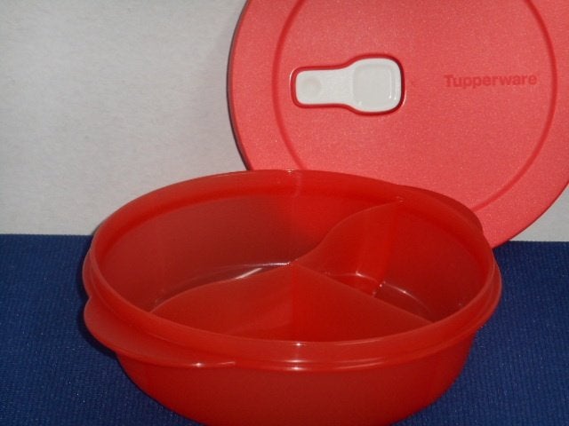 Tupperware Crystalwave Rond 900 ml. Vakjesbord, Ophalen of Verzenden, Nieuw, Schaal, Magnetronbestendig
