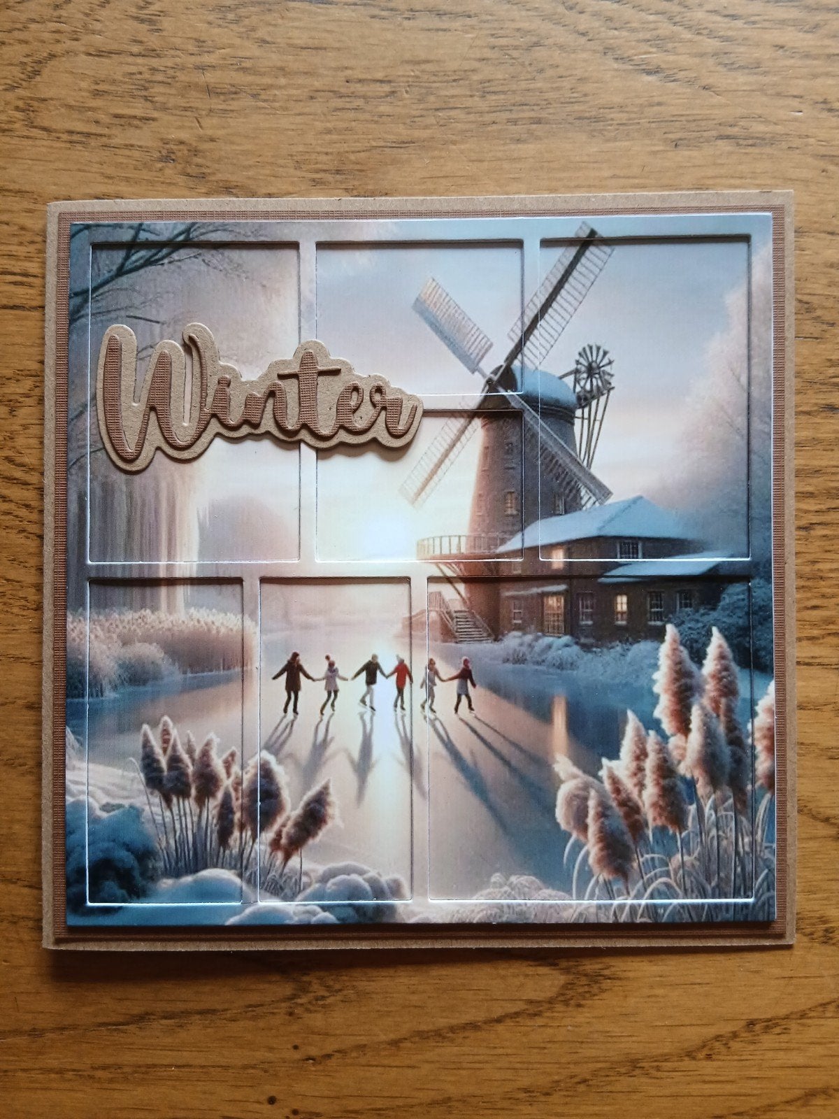 kaart winter natuur molen schaatsen 215 = 1,75, Ophalen of Verzenden, Zo goed als nieuw, Kerst