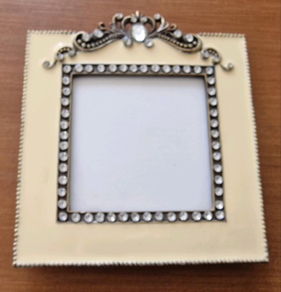 elegante klassieke mooie fotolijst met strass steentjes, Huis en Inrichting, Minder dan 50 cm, Metaal of Aluminium, Ophalen of Verzenden